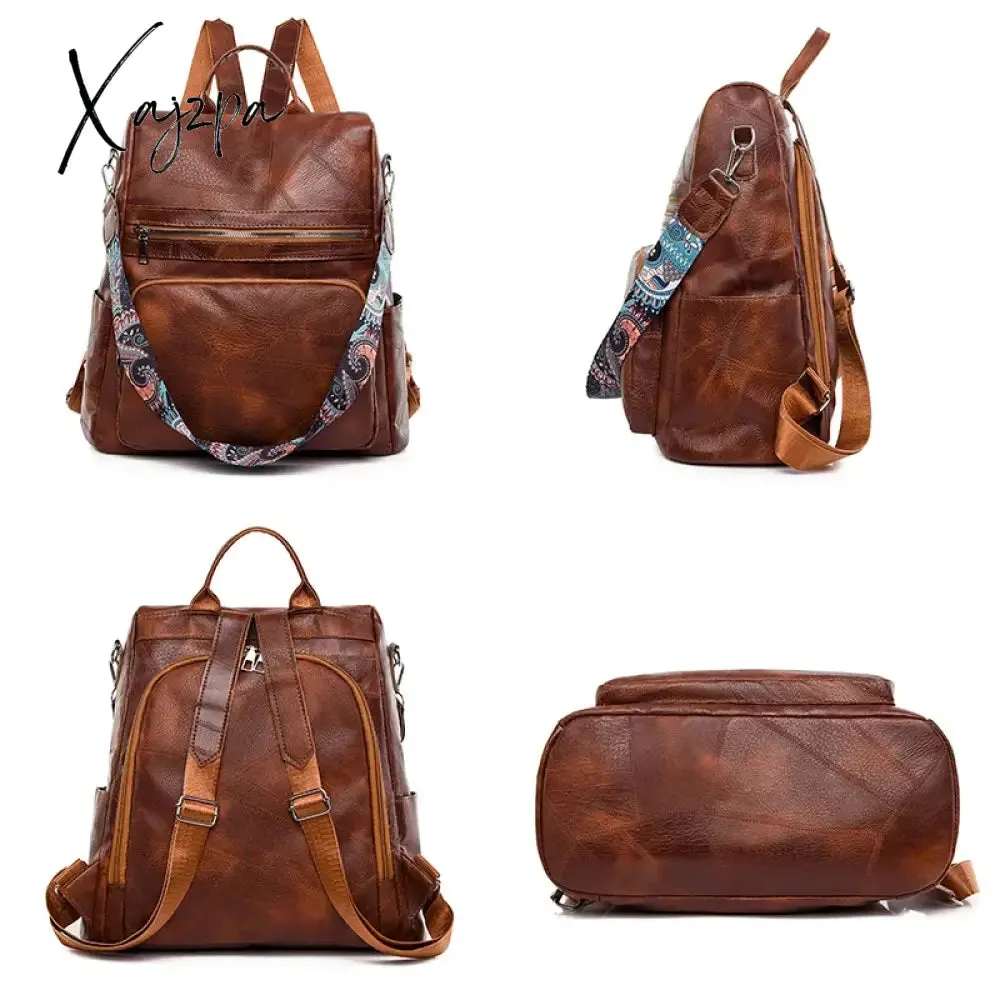 3-in-1 Women Backpacks Vintage Female Shoulder Bags Soft Leather Back Pack Ladies Travel BagPack Luxury Bag For Girls Mochila