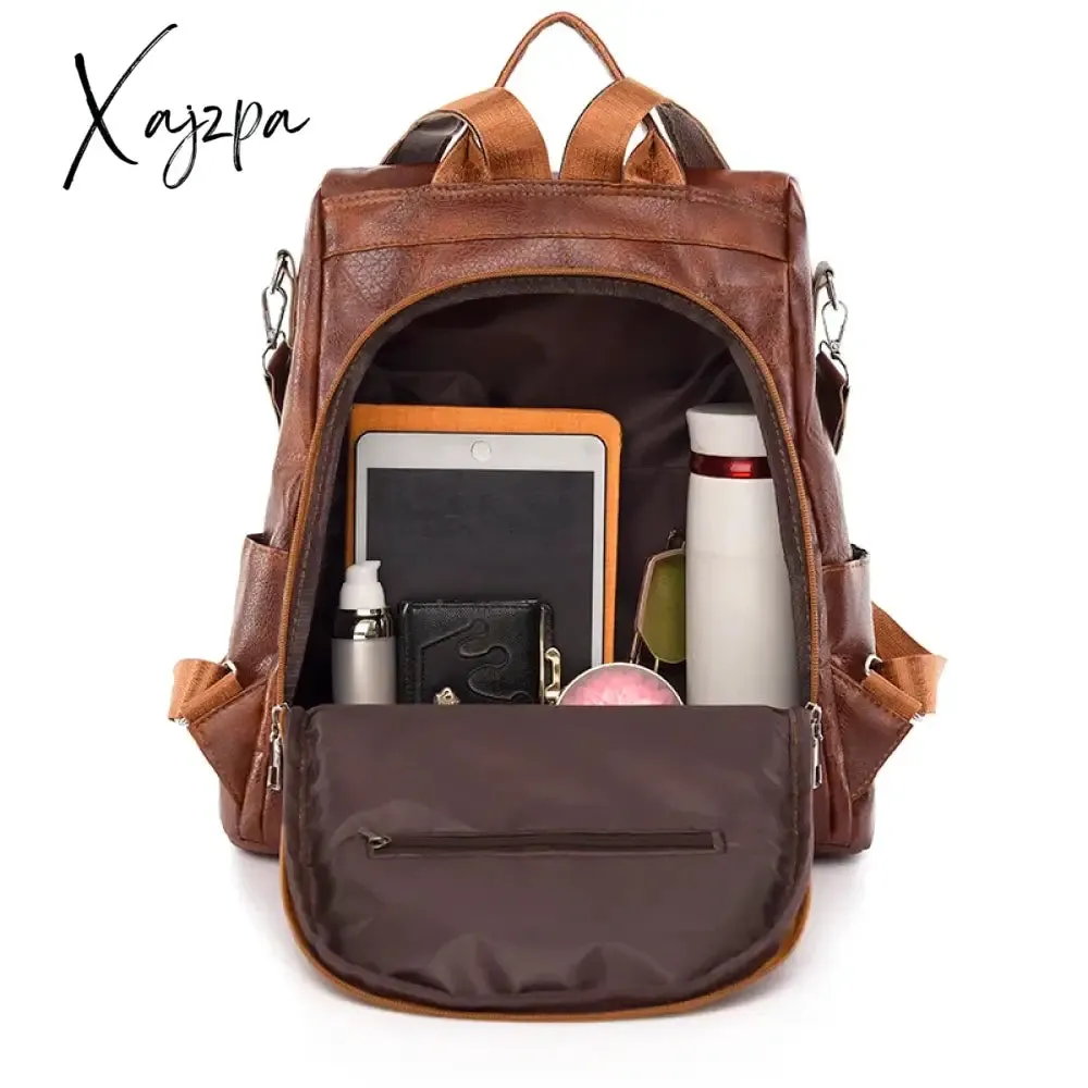 3-in-1 Women Backpacks Vintage Female Shoulder Bags Soft Leather Back Pack Ladies Travel BagPack Luxury Bag For Girls Mochila