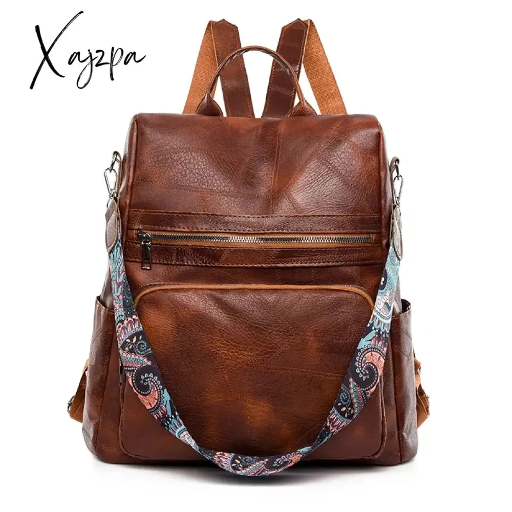 3-in-1 Women Backpacks Vintage Female Shoulder Bags Soft Leather Back Pack Ladies Travel BagPack Luxury Bag For Girls Mochila