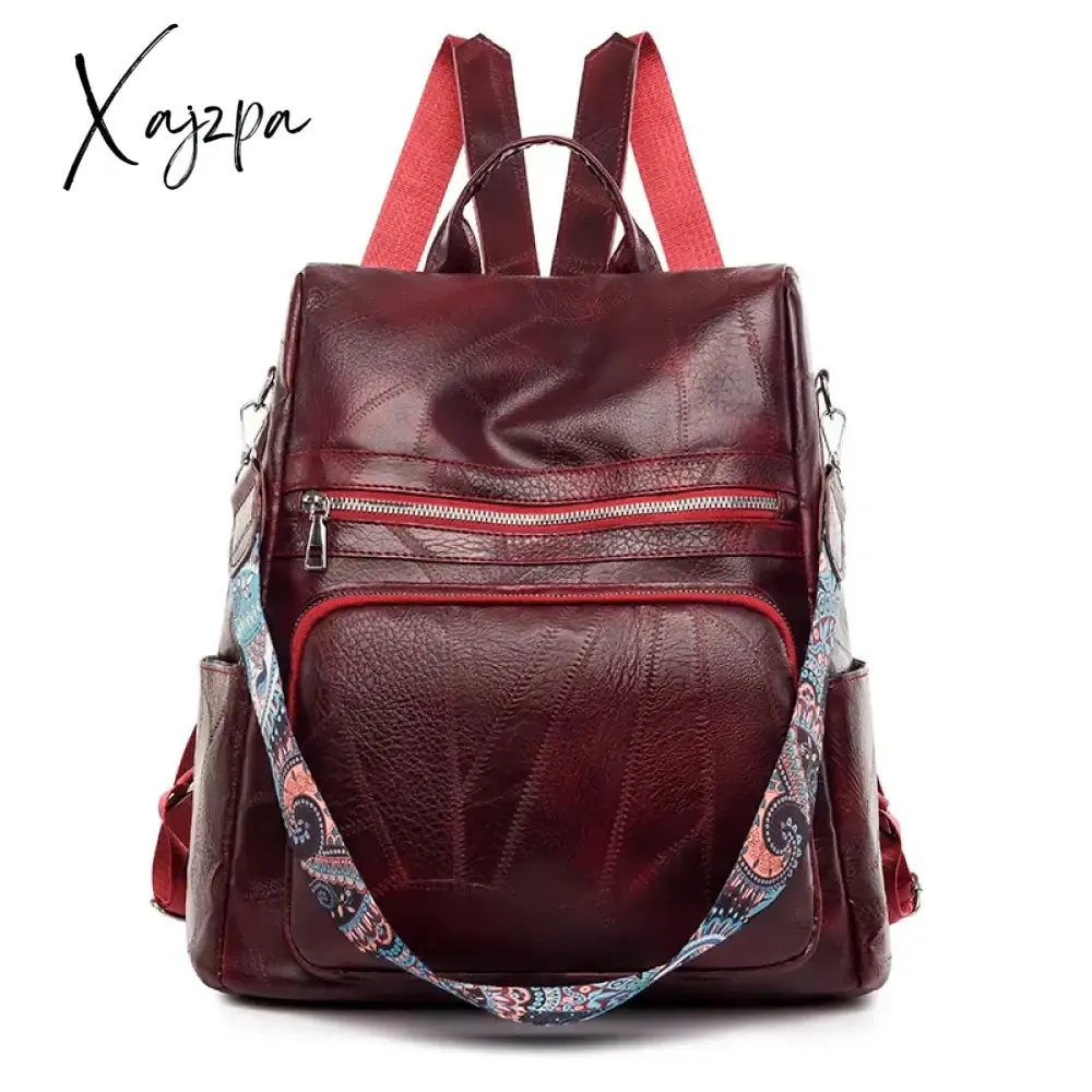 3-in-1 Women Backpacks Vintage Female Shoulder Bags Soft Leather Back Pack Ladies Travel BagPack Luxury Bag For Girls Mochila