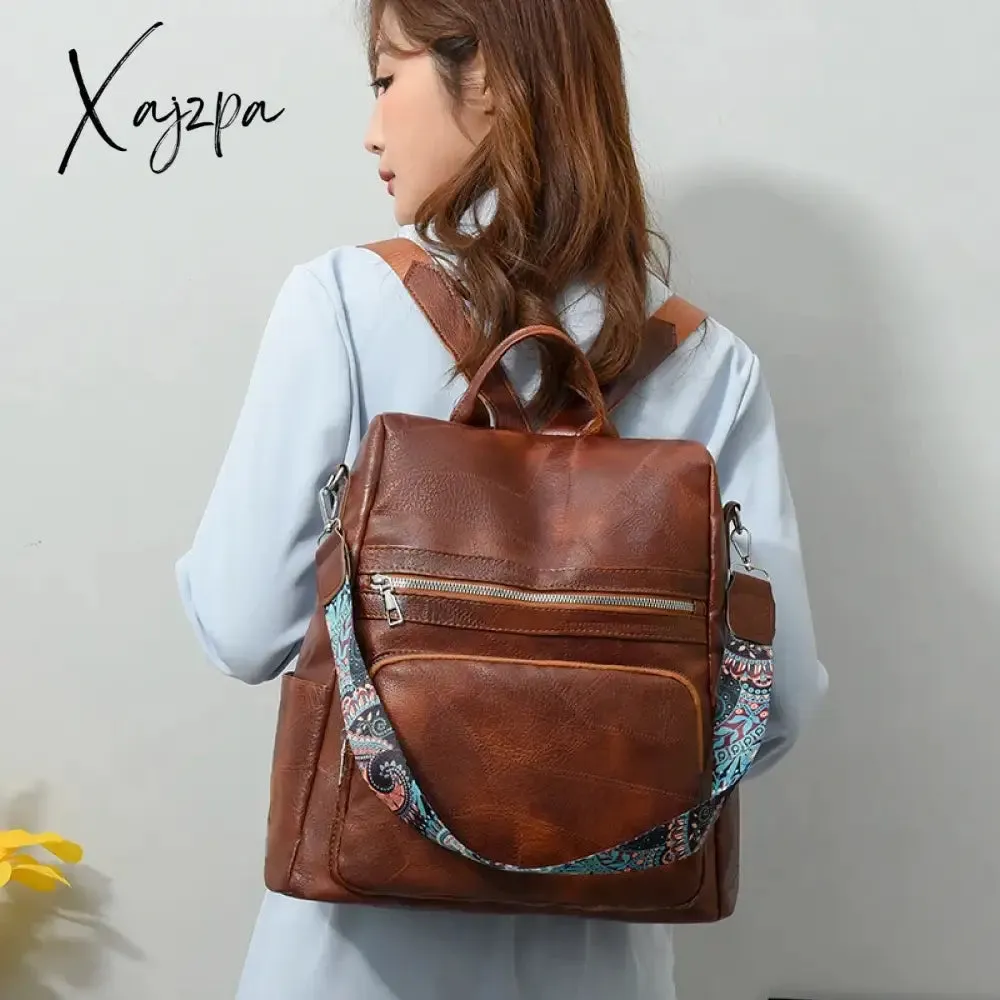 3-in-1 Women Backpacks Vintage Female Shoulder Bags Soft Leather Back Pack Ladies Travel BagPack Luxury Bag For Girls Mochila