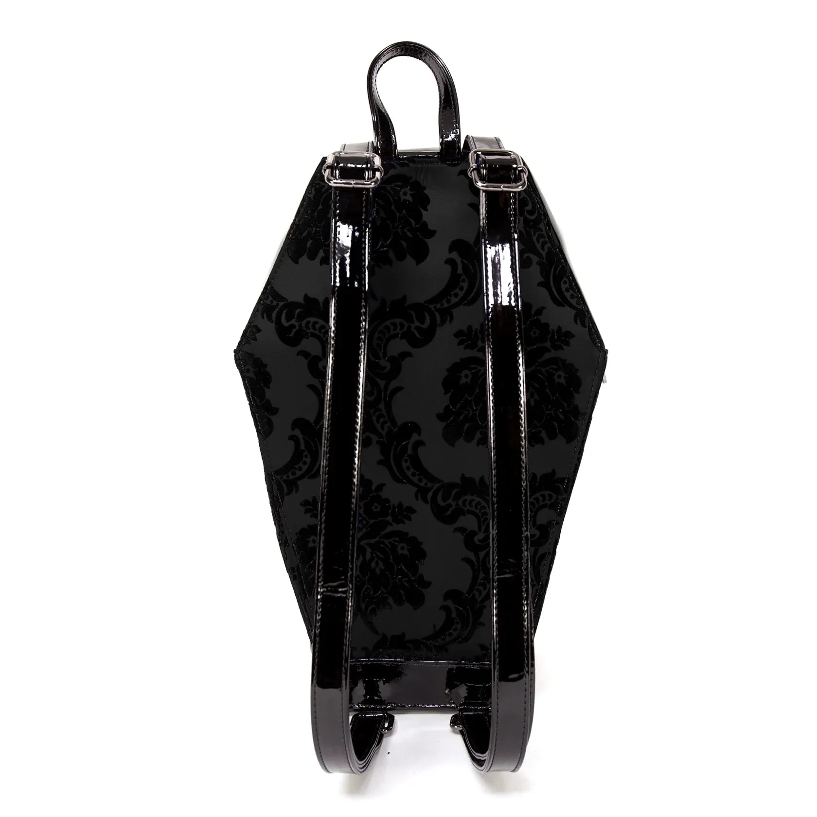 Black Damask Coffin Backpack