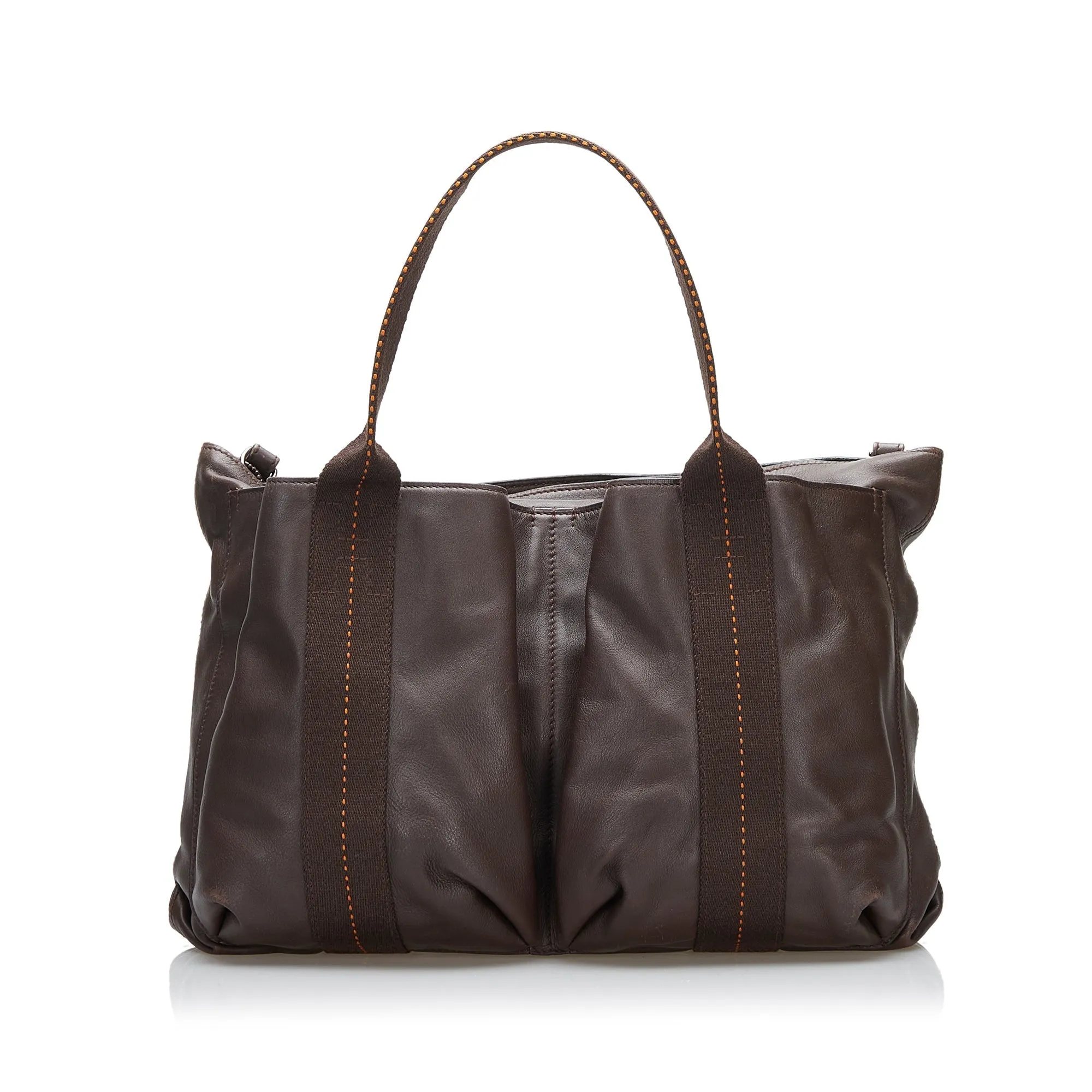 Brown Hermes Caravan Horizontal Tote Bag Satchel