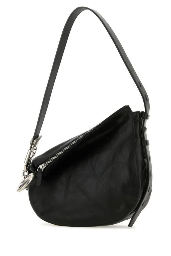 Burberry Women Black Leather Knight Small Shoulder Bag