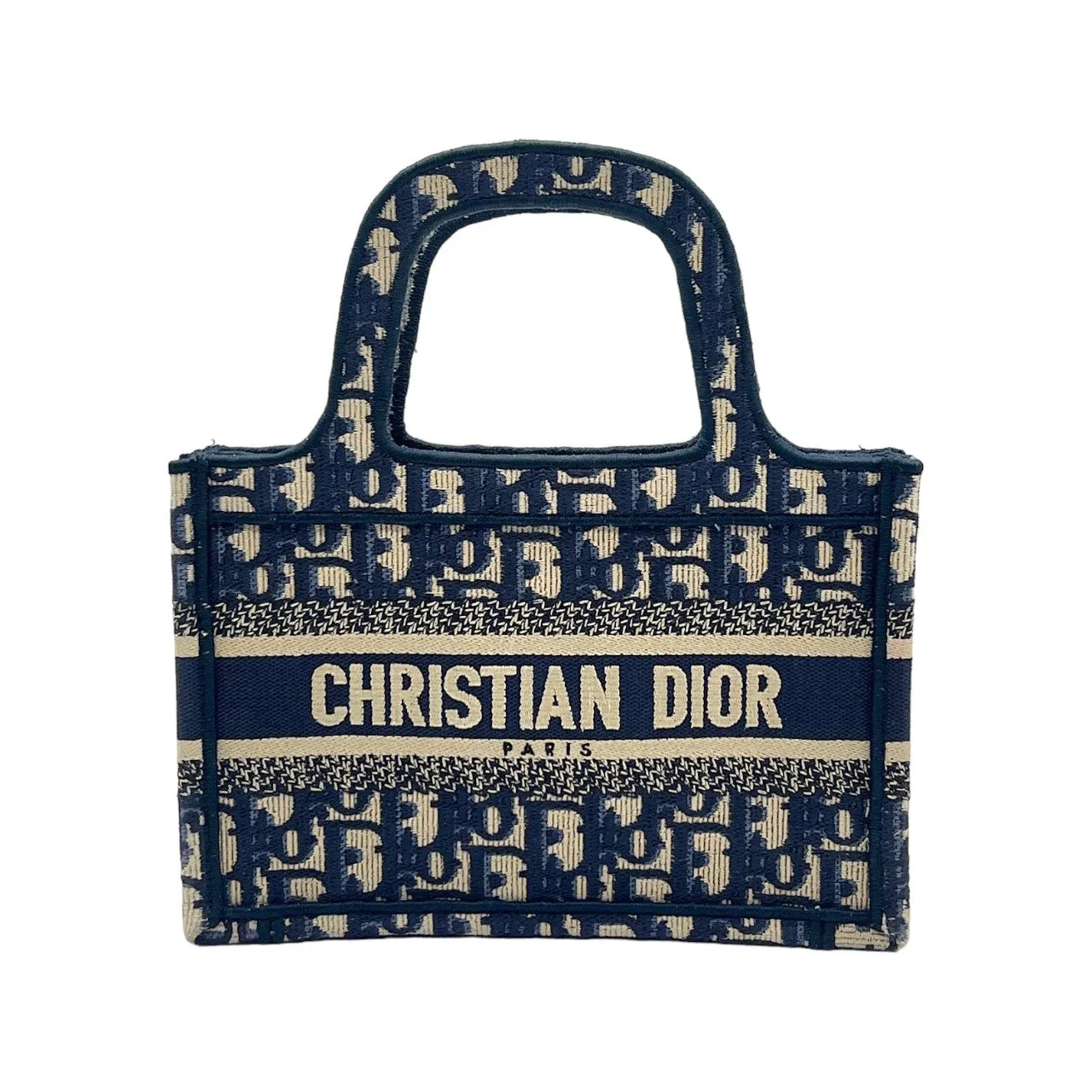 Christian Dior Blue Oblique Mini Book Tote