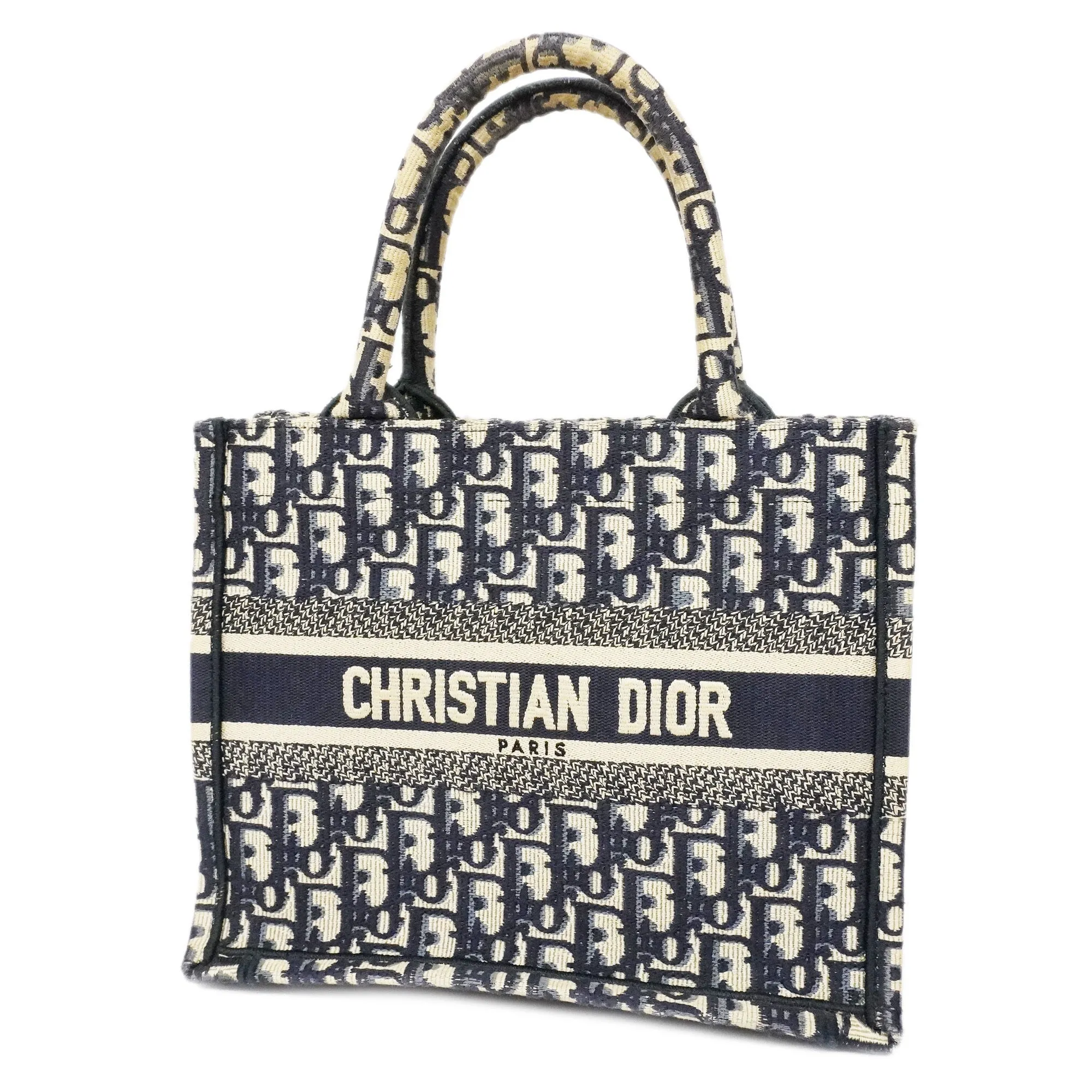 CHRISTIAN DIOR  Book Tote Small Women's Canvas Tote Bag Navy