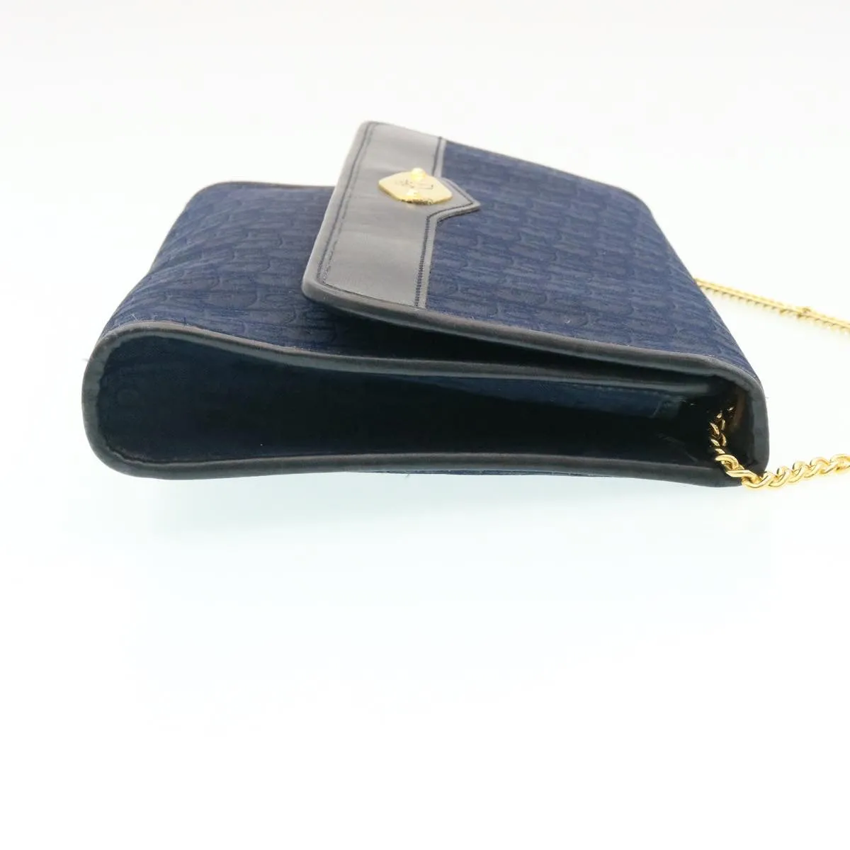 CHRISTIAN DIOR Honeycomb Canvas Shoulder Bag Navy  am1653g