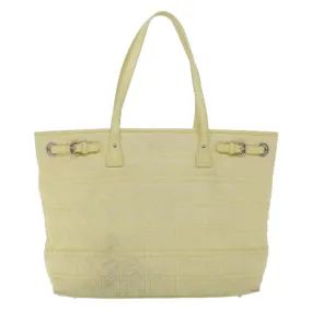 CHRISTIAN DIOR Lady Dior Canage Tote Bag Coated Canvas Yellow  bs5871