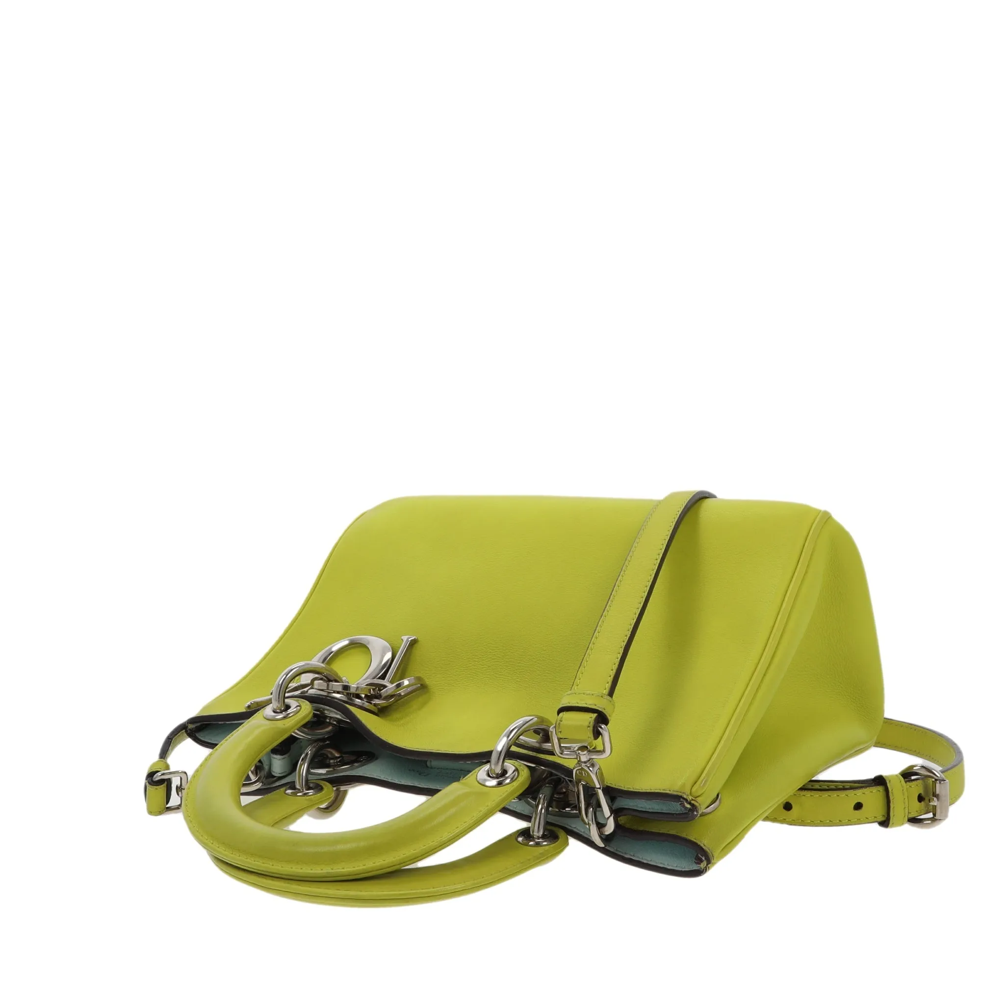 CHRISTIAN DIOR Lady Dior Handbag in Green Leather