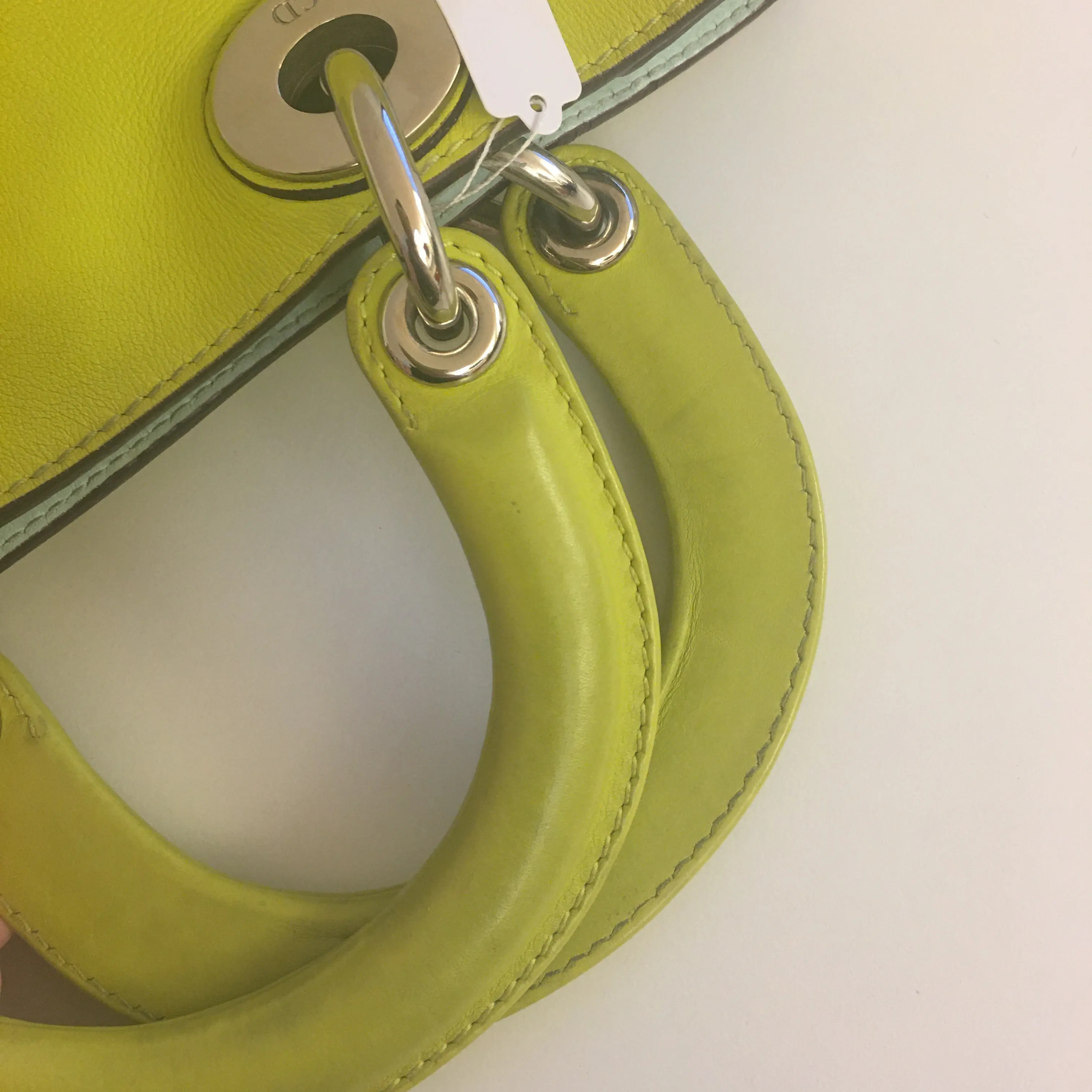 CHRISTIAN DIOR Lady Dior Handbag in Green Leather