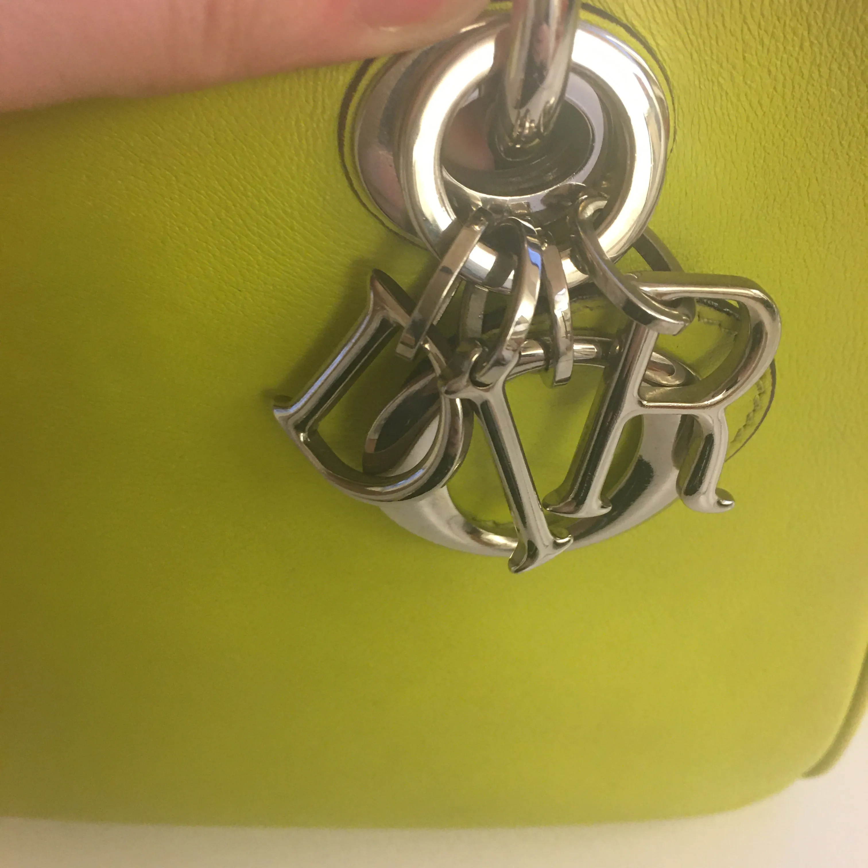 CHRISTIAN DIOR Lady Dior Handbag in Green Leather