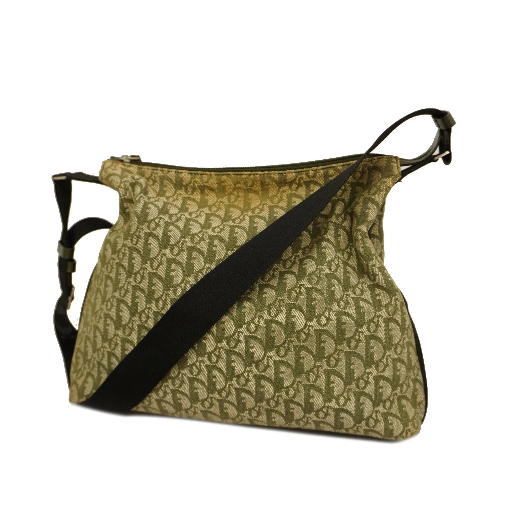 CHRISTIAN DIORAuth  Trotter Shoulder Bag Women's Canvas Shoulder Bag khaki