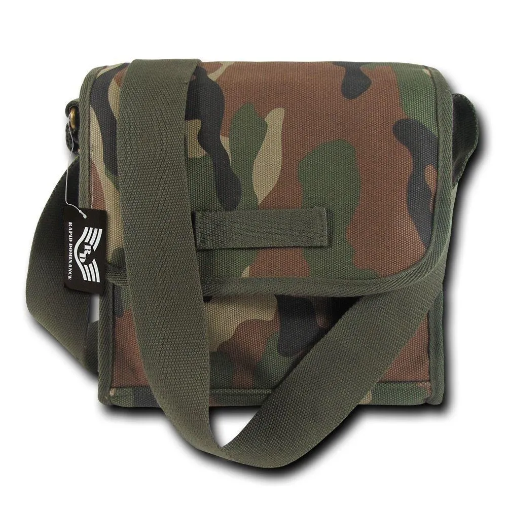 Cotton Canvas Woodland Camouflage Satchel Field Messenger Bag Crossbody Backpack