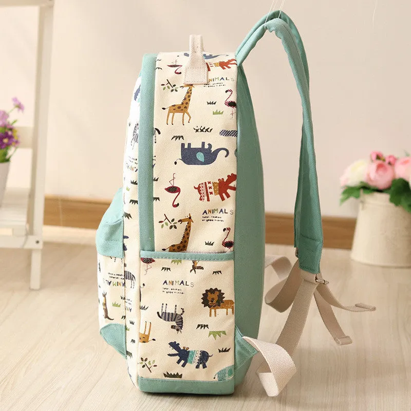 Cute Animal Print Female Travel Leisure Fresh School Backpack