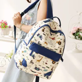 Cute Animal Print Female Travel Leisure Fresh School Backpack