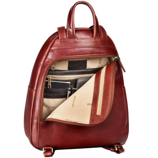 Derek Alexander Leather Bristol Rear Opening Backpack