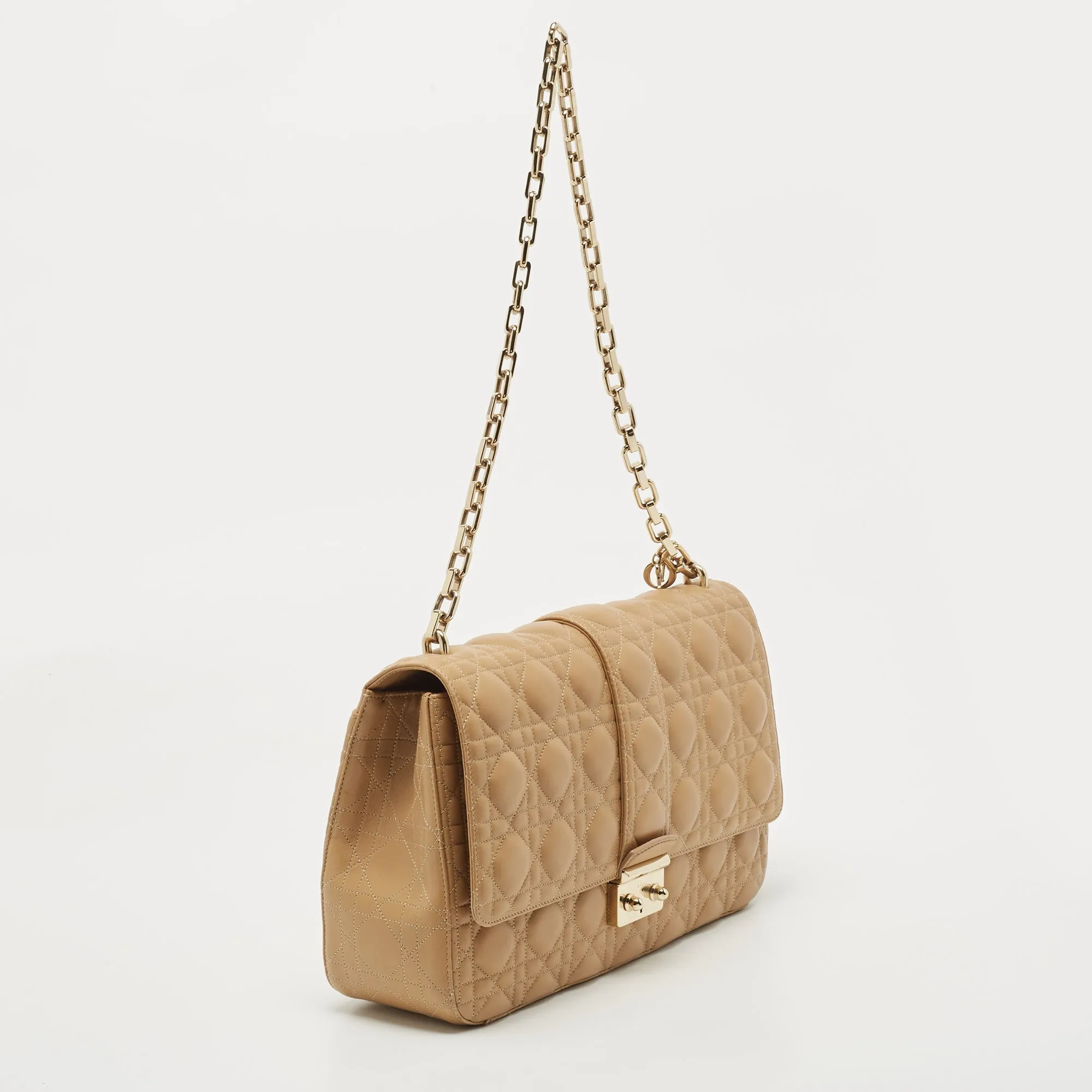 DIOR Beige Cannage Leather Large Miss  Shoulder Bag