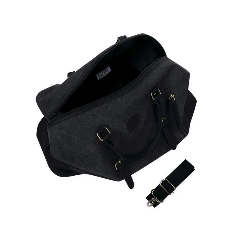 Escape Classic Canvas Large Travel Bag | Black With Black Trim