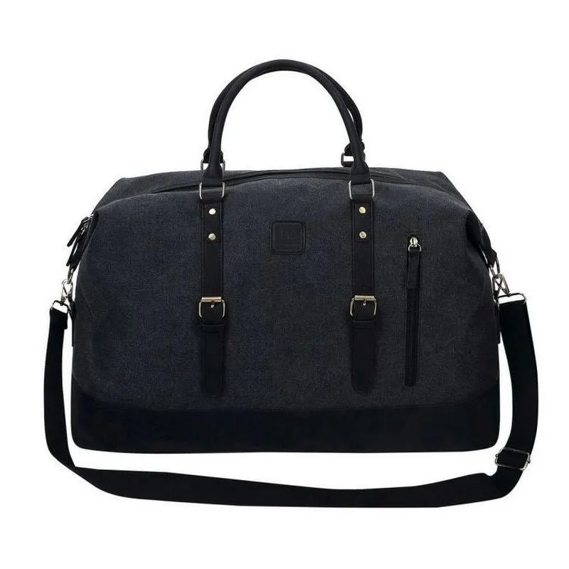 Escape Classic Canvas Large Travel Bag | Black With Black Trim