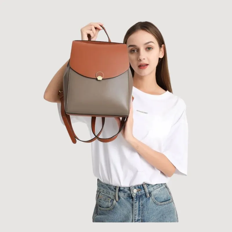 Genuine Cowhide Leather Women's Backpack