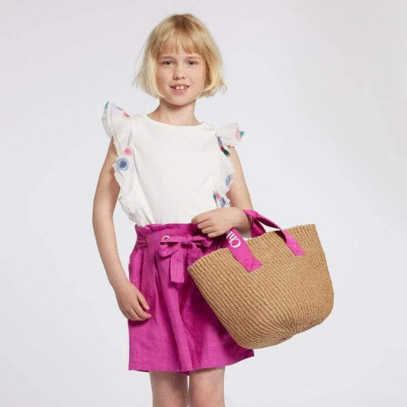 Girls Fuscia Pink Chloe Basket Bag