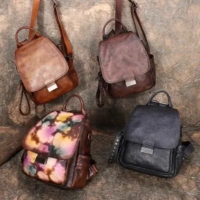 Handmade Convertible Leather Backpacks Bag Womens Best Leather Shoulder Purse School Rucksack