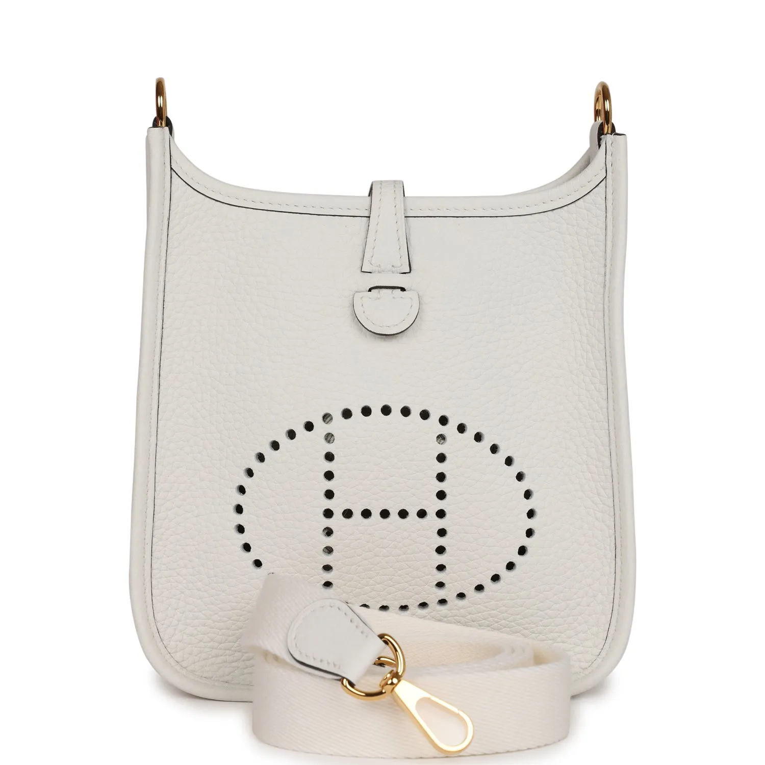 Hermes Evelyne TPM New White Clemence Gold Hardware