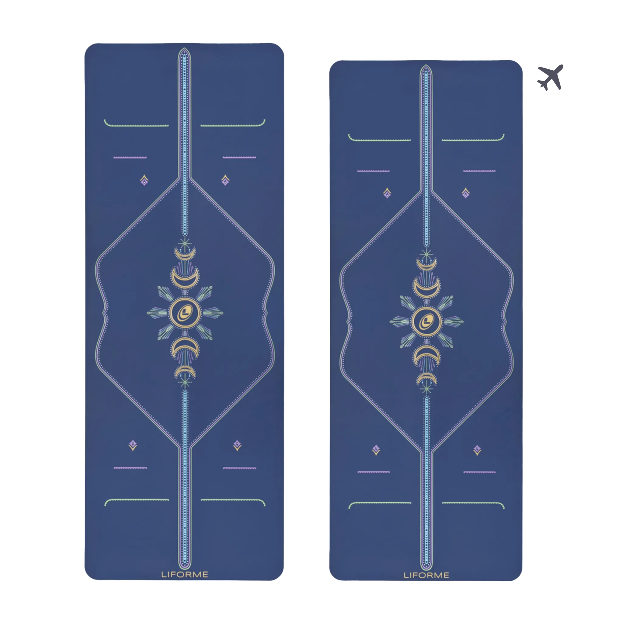 Liforme Cosmic Moon Yoga Mat & Travel Mat Bundle