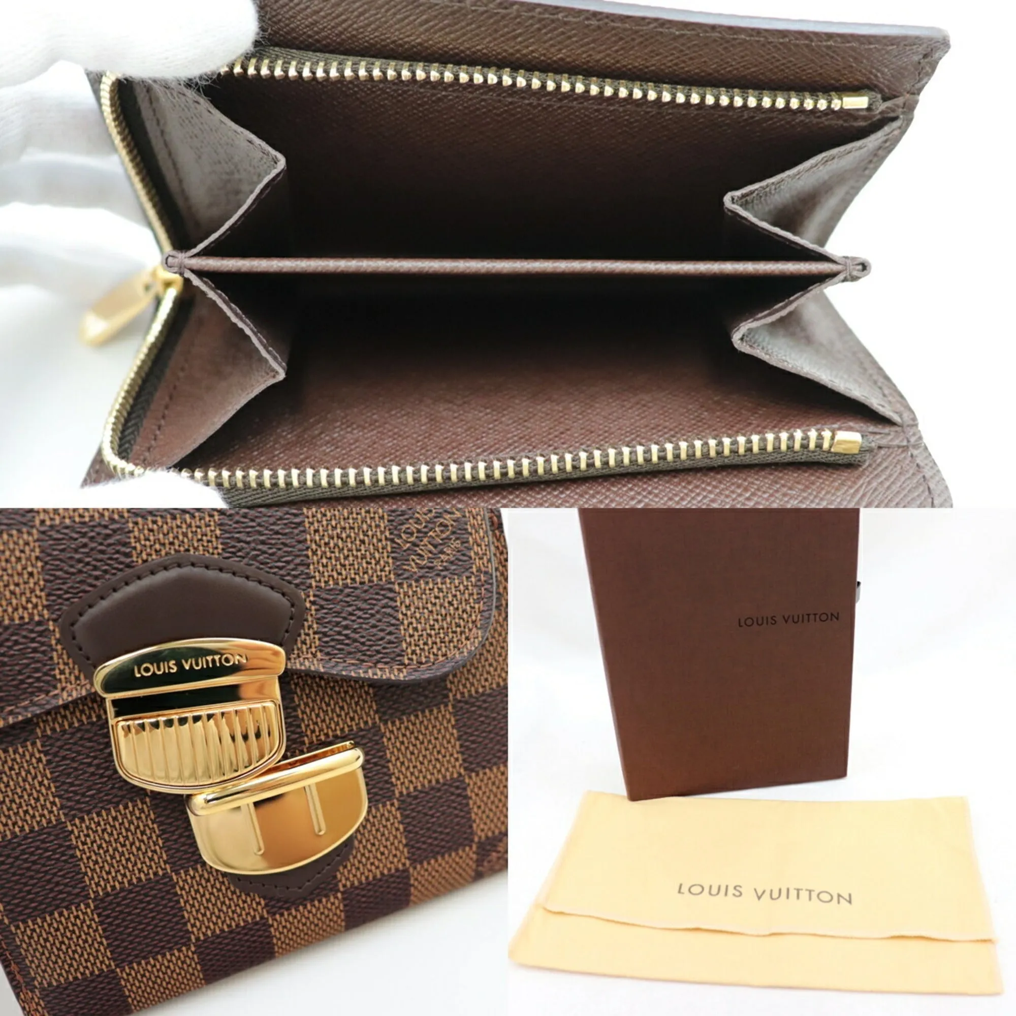 Louis Vuitton Damier Women's Damier Canvas Wallet (tri-fold) Brown