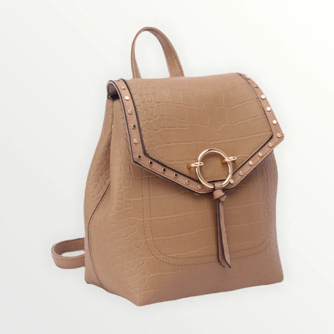 Luna leather backpack - Beige