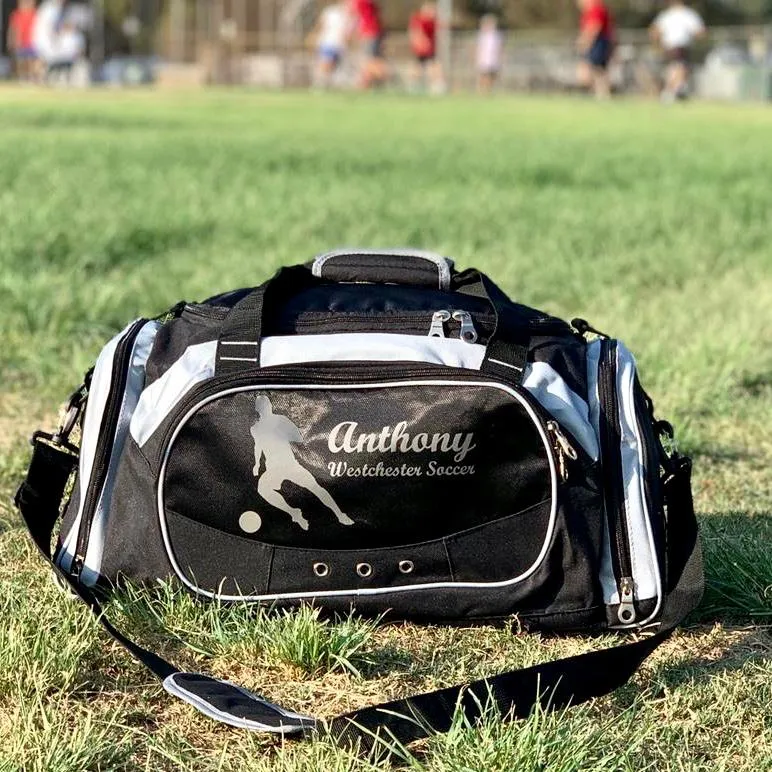 Personalized Deluxe Sports Duffel Bag for Kids and Adults - Football