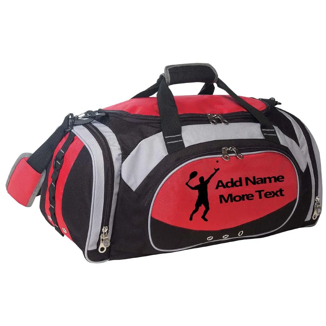 Personalized Deluxe Sports Duffel Bag for Kids and Adults - Tennis