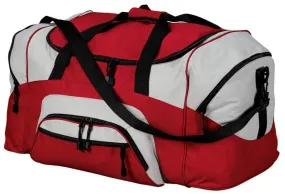 Poly Colorblock Sport Duffel  With Two Large Zippered Pockets