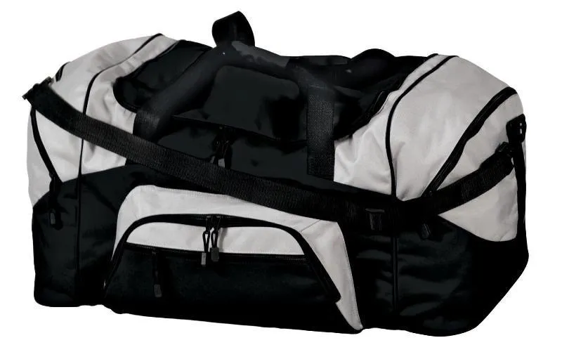 Poly Colorblock Sport Duffel  With Two Large Zippered Pockets