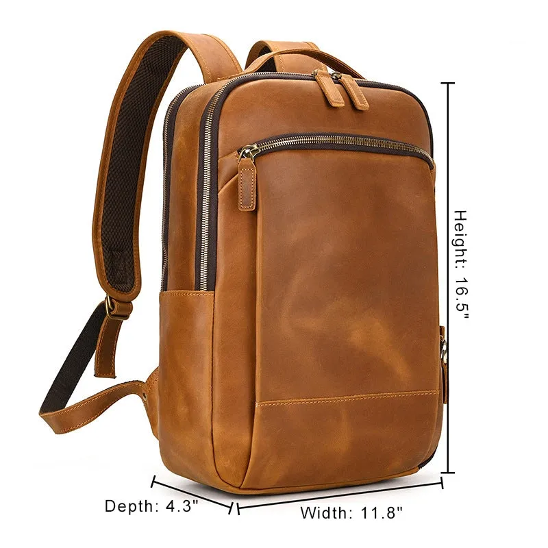 Retro Innovator Leather Laptop Backpack