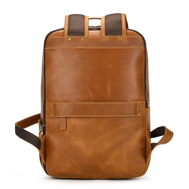 Retro Innovator Leather Laptop Backpack