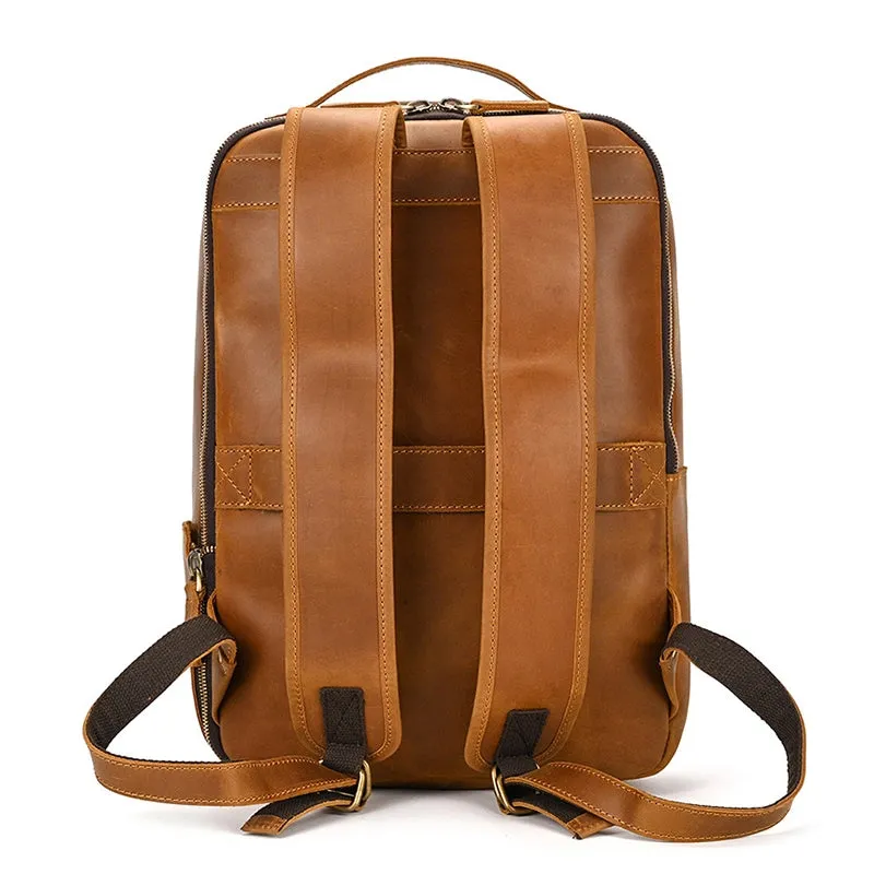 Retro Innovator Leather Laptop Backpack