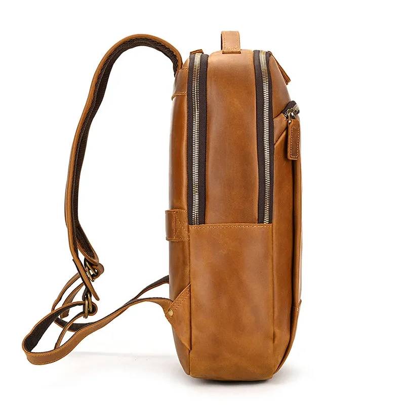 Retro Innovator Leather Laptop Backpack