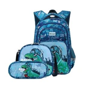 School Bags Child School Backpacks For Teenager Girls Boys Cartoon Dinosaur Backpack Lunch box With pencil Case