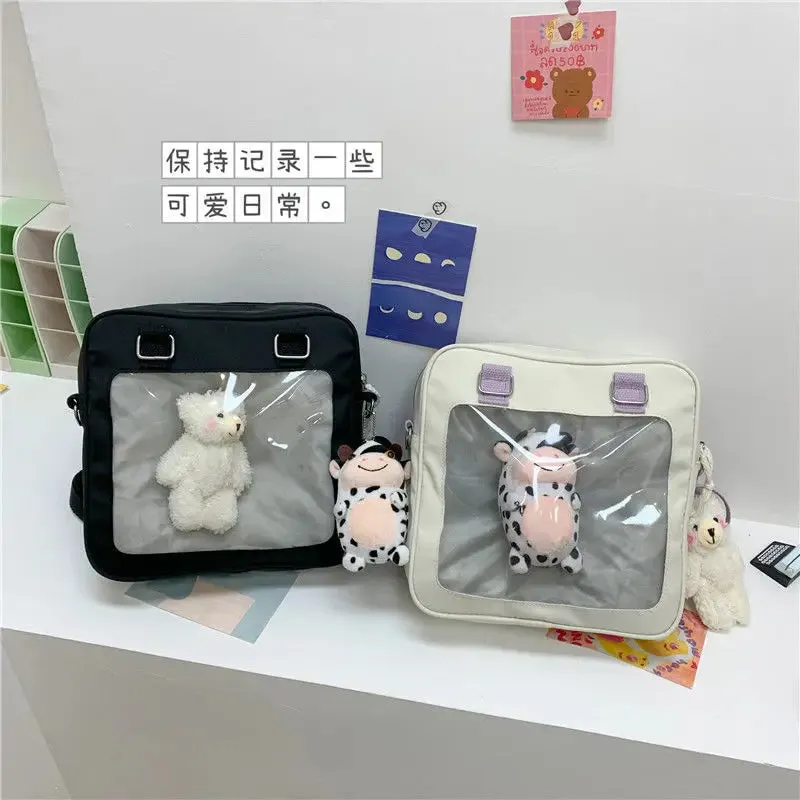 Sohiwoo Harajuku Summer Ita Bags Female Fashion Japanese Style Stduents Nylon See Through Women's Bag Trend Backpacks