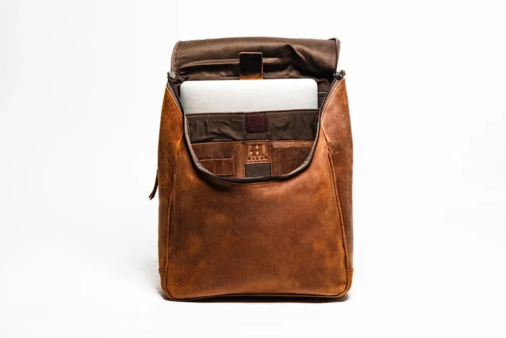 Student Leather Backpack Saddle