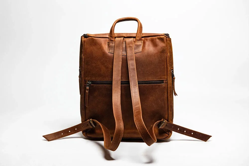 Student Leather Backpack Saddle