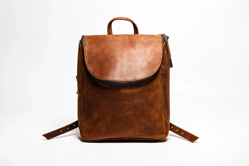 Student Leather Backpack Saddle