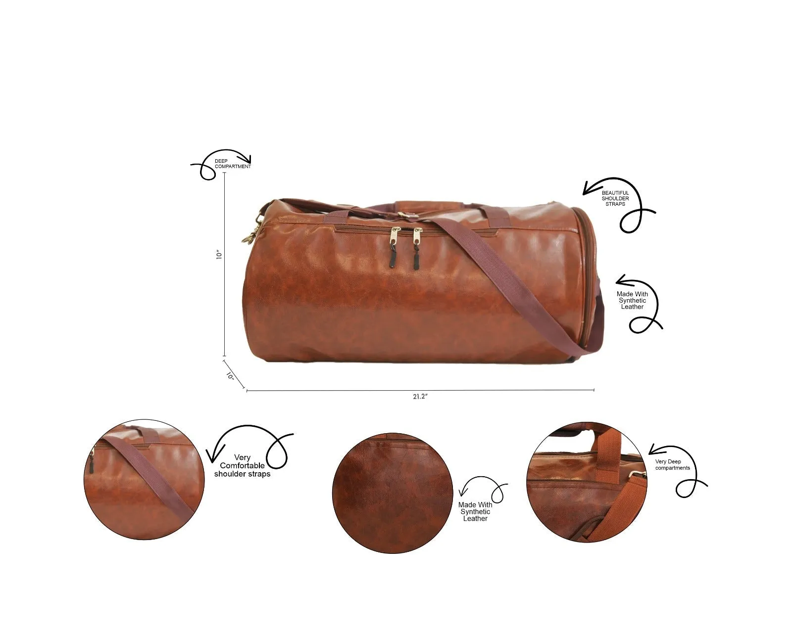 Travel Bag_ Zoro Extra Large Duffel Bag Brown