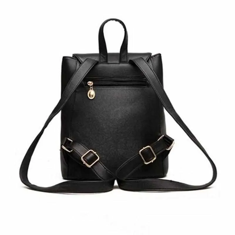 Women High Quality PU Leather Backpack / School Candy Color Bags For Teenagers Girls