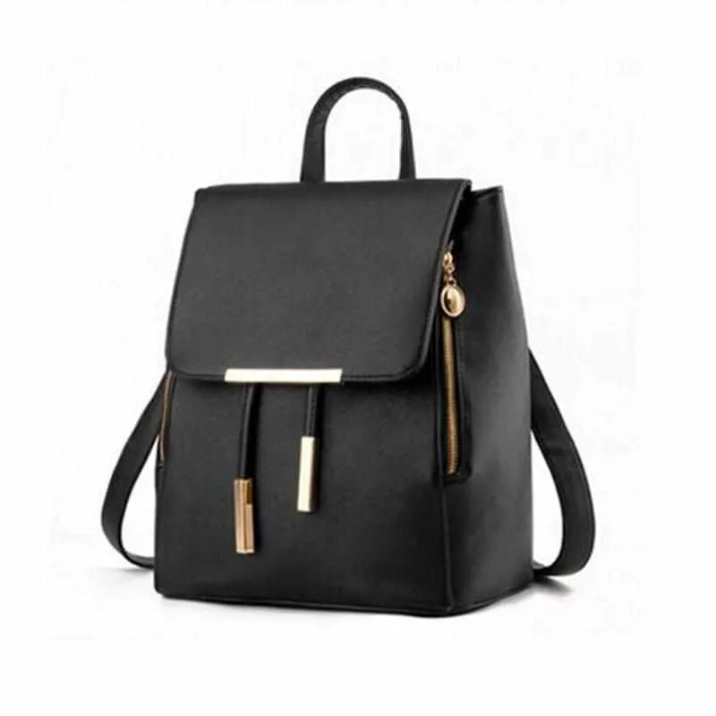 Women High Quality PU Leather Backpack / School Candy Color Bags For Teenagers Girls