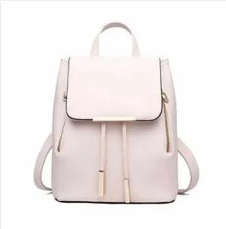 Women High Quality PU Leather Backpack / School Candy Color Bags For Teenagers Girls