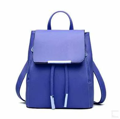 Women High Quality PU Leather Backpack / School Candy Color Bags For Teenagers Girls